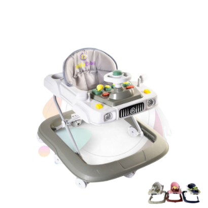 صورة مشاية أطفال بتصميم سيارة جيب وألعاب ترفيهية – متعددة الألوان